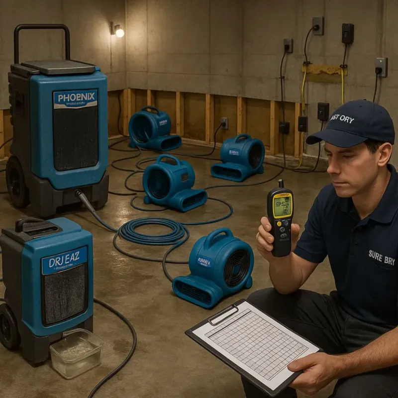 Structural Drying and Dehumidification process in Auburn, ME